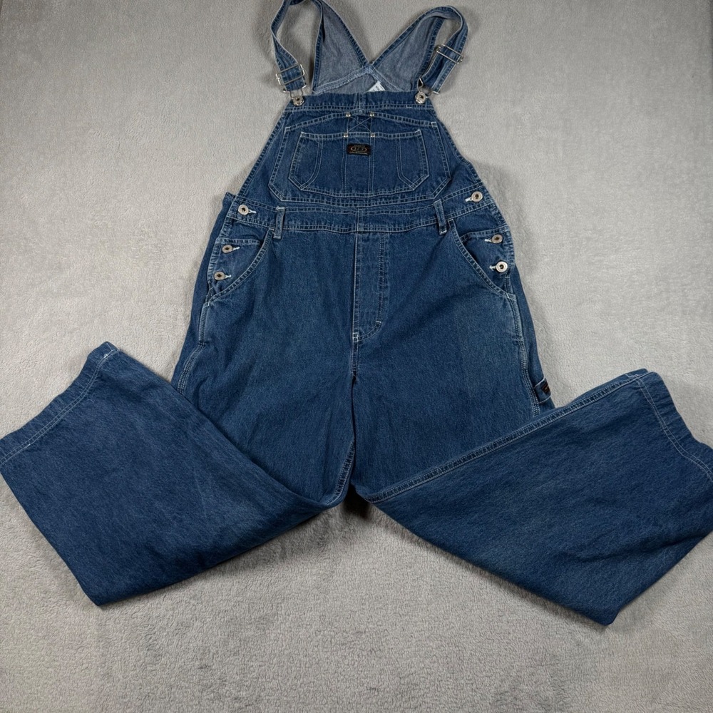 Vintage 1990s Jordache Carpenter Overalls Women Size M/7-9 Blue Denim Wide Leg
